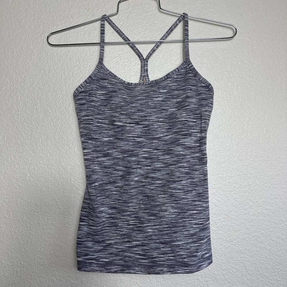 Lululemon Power Y Gray Heather Tank Size 8